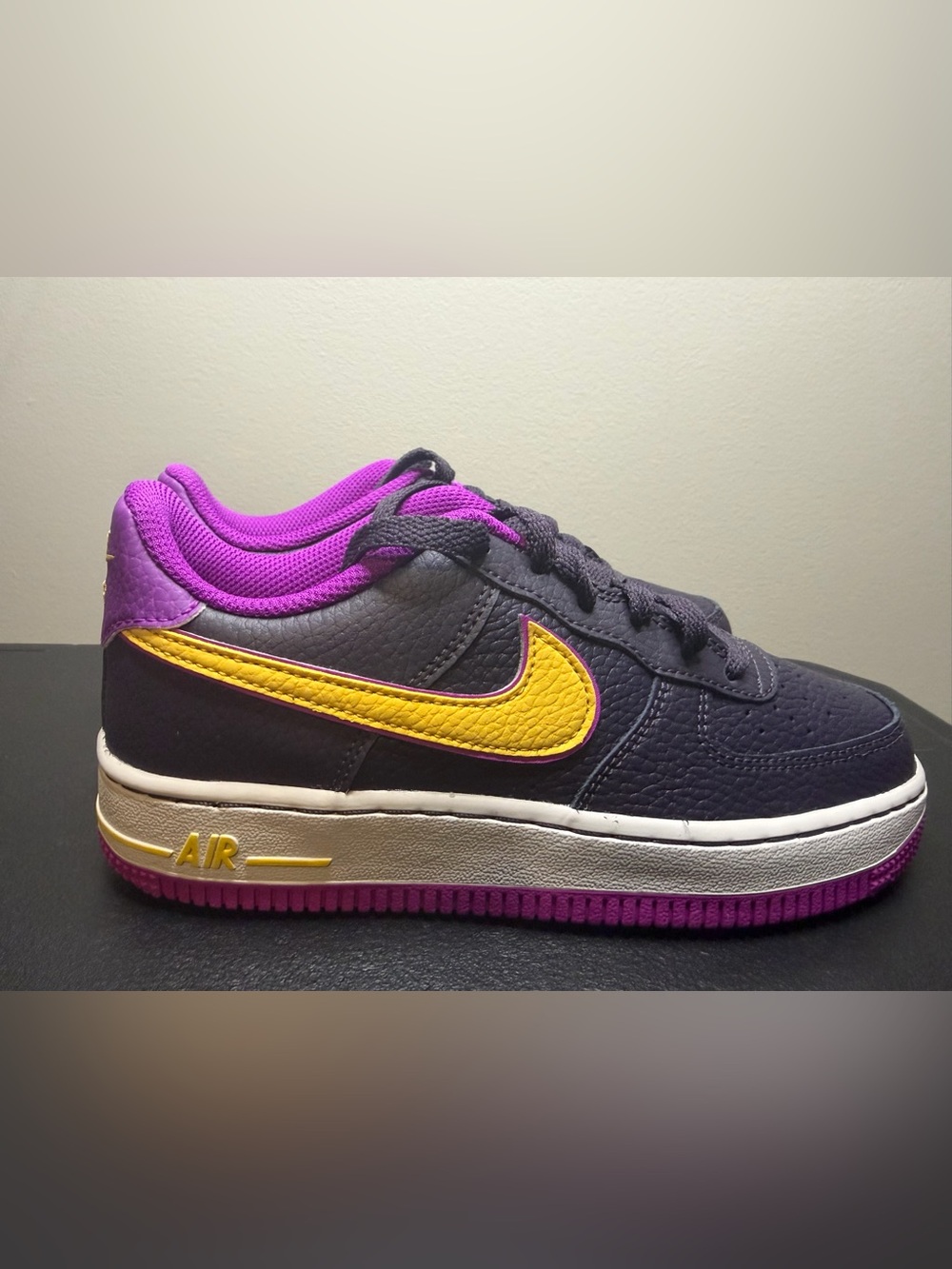 NEW Youth Nike Air Force 1 (GS), Size 4Y, Purple/Violet/Yellow/White